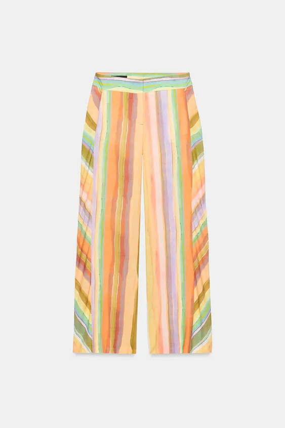 WEITE HOSE MIT STREIFEN | Zara US