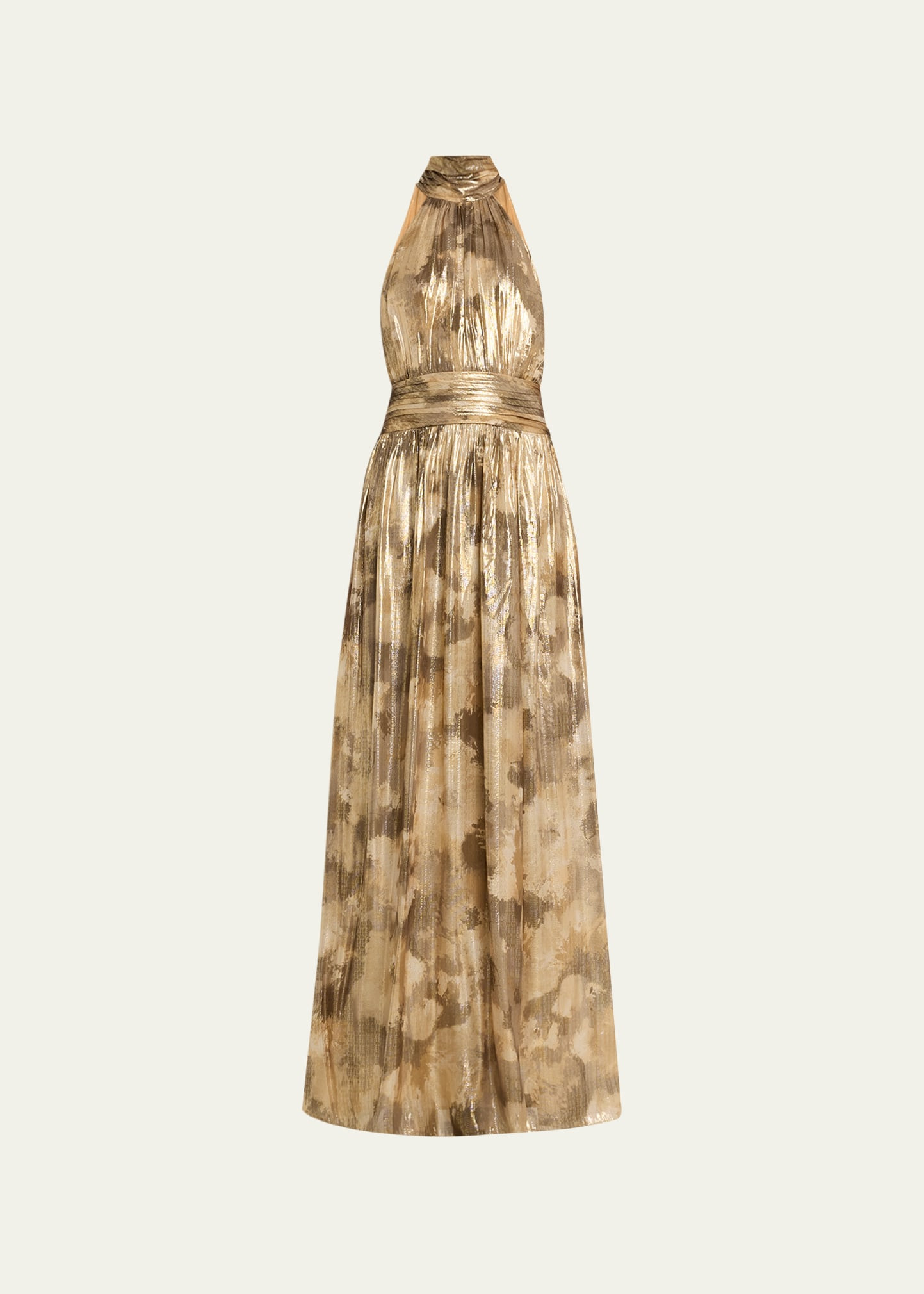Ramy Brook Ainsley Metallic Blurred Floral-Print Halter Maxi Dress | Bergdorf Goodman