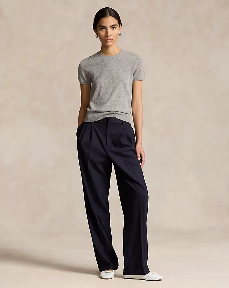 Wool-Blend Wide-Leg Trouser for Women | Ralph Lauren® UK | Ralph Lauren (UK)
