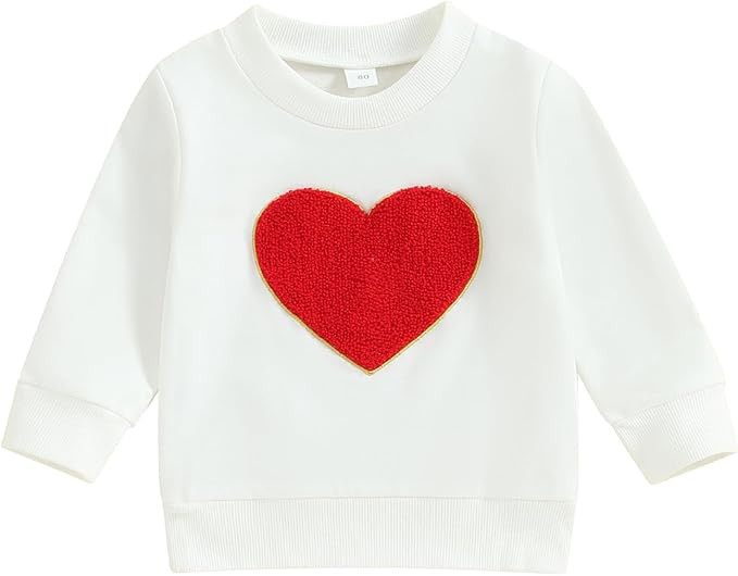 Toddler Baby Girl Boy Valentines Day Outfit Long Sleeve Letter Print Sweatshirt Shirt Infant Spri... | Amazon (US)