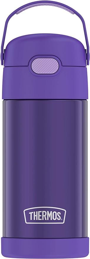 THERMOS FUNTAINER 12 Ounce Stainless Steel Vacuum Insulated Kids Straw Bottle, Violet | Amazon (US)
