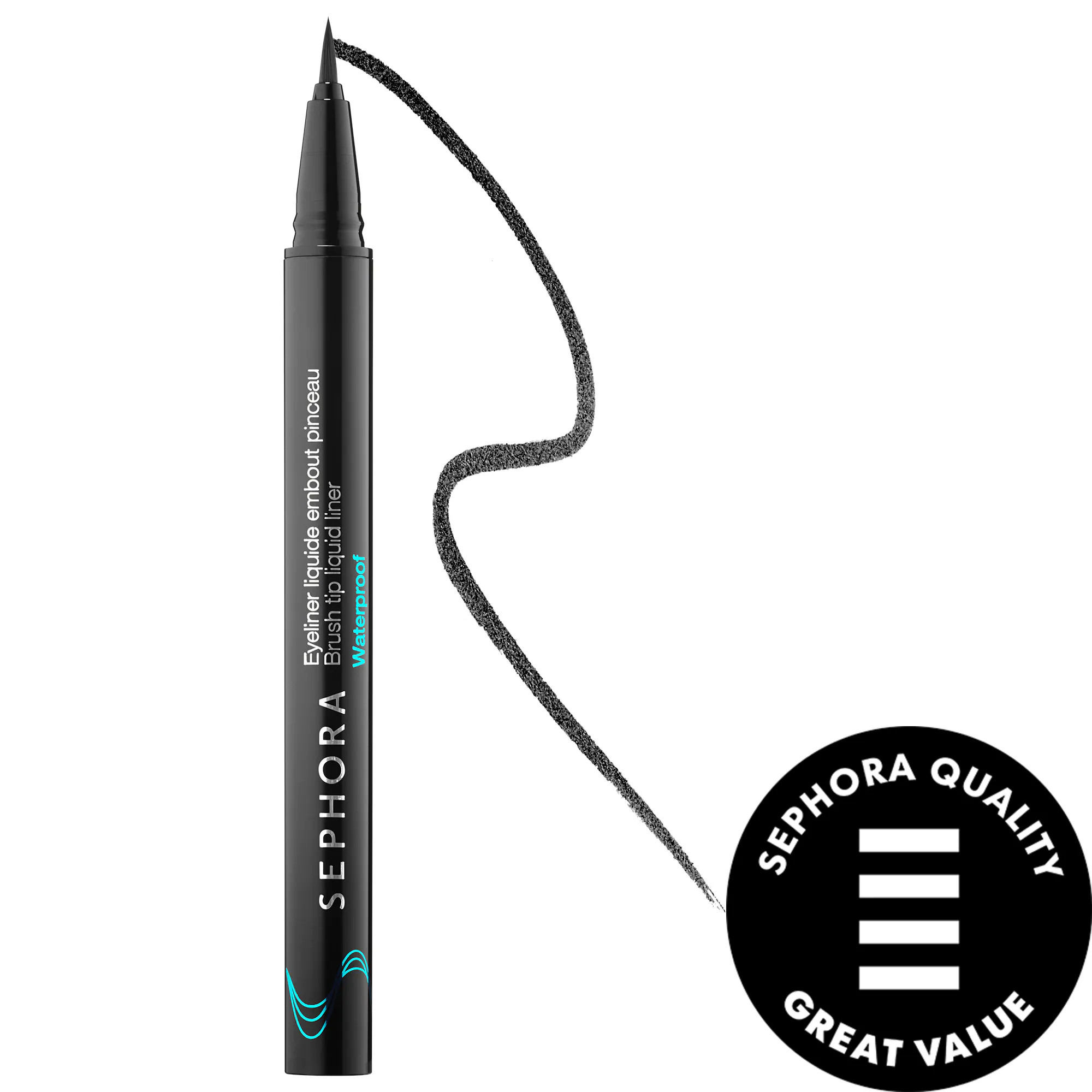 SEPHORA COLLECTION 12H Intense Ink Brush Tip Liquid Liner 01 Black 0.0135 oz/0.40 ml | Sephora (US)