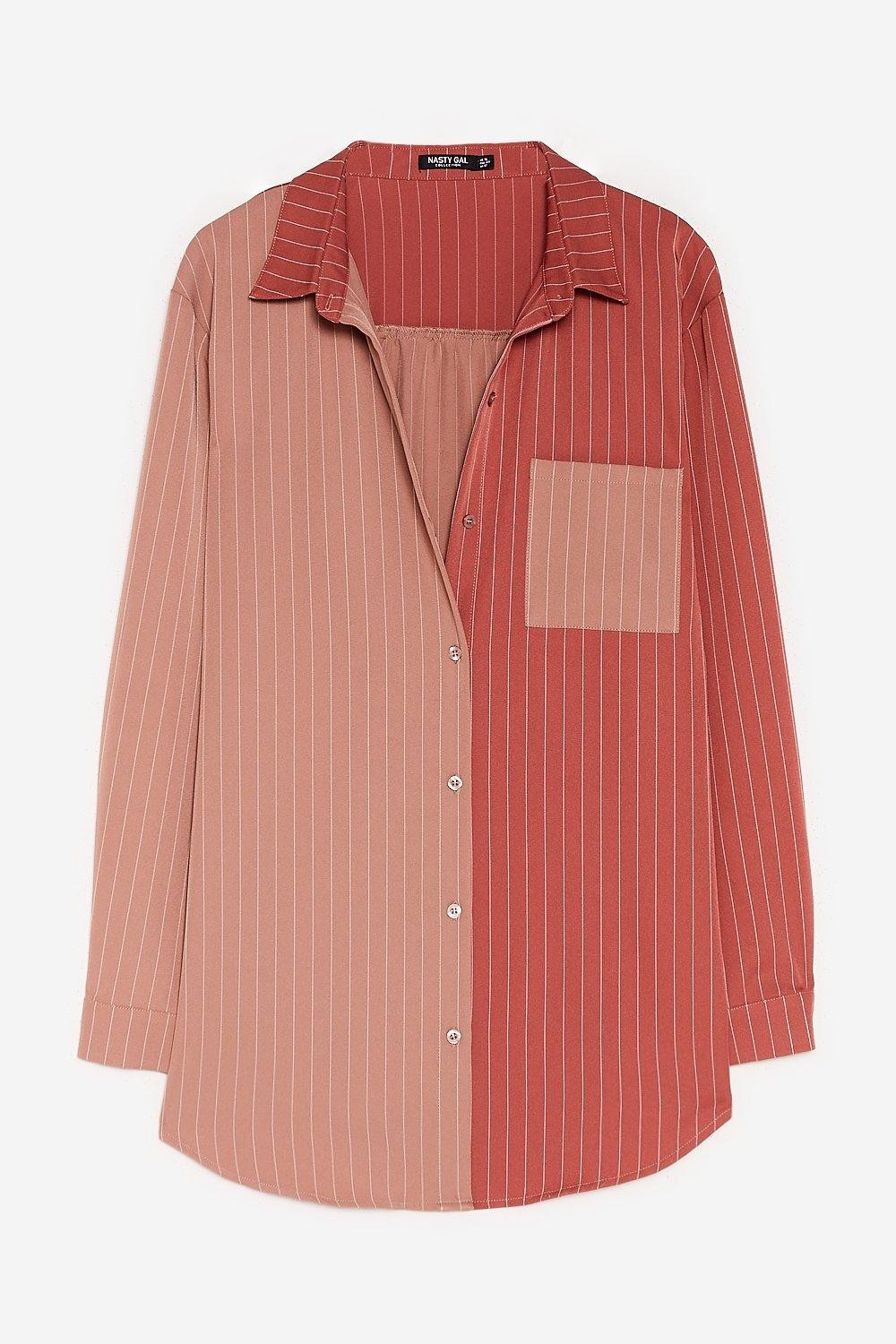 Worth the Stripe Plus Oversized Contrasting Shirt | NastyGal (US & CA)