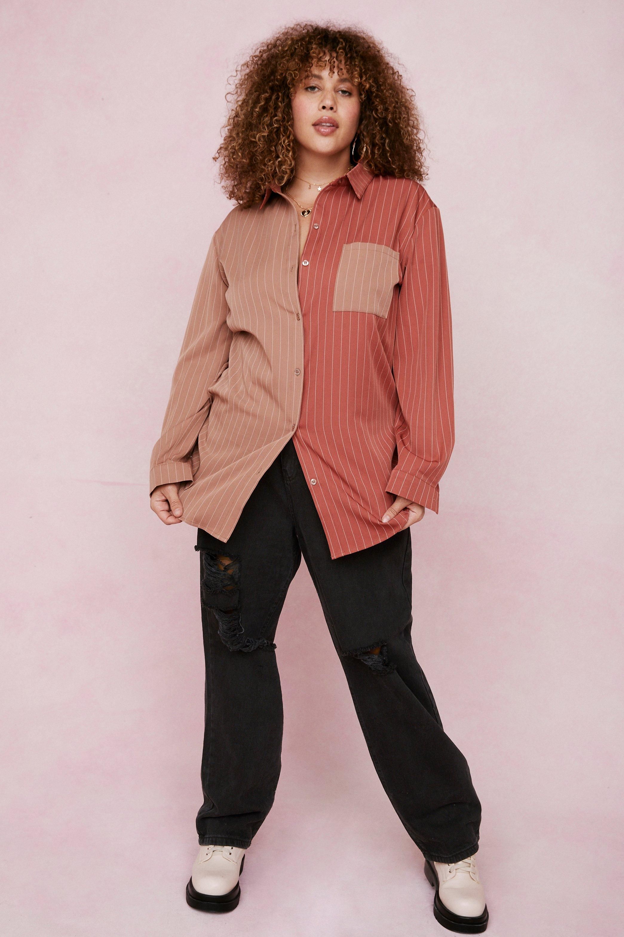 Worth the Stripe Plus Oversized Contrasting Shirt | NastyGal (US & CA)