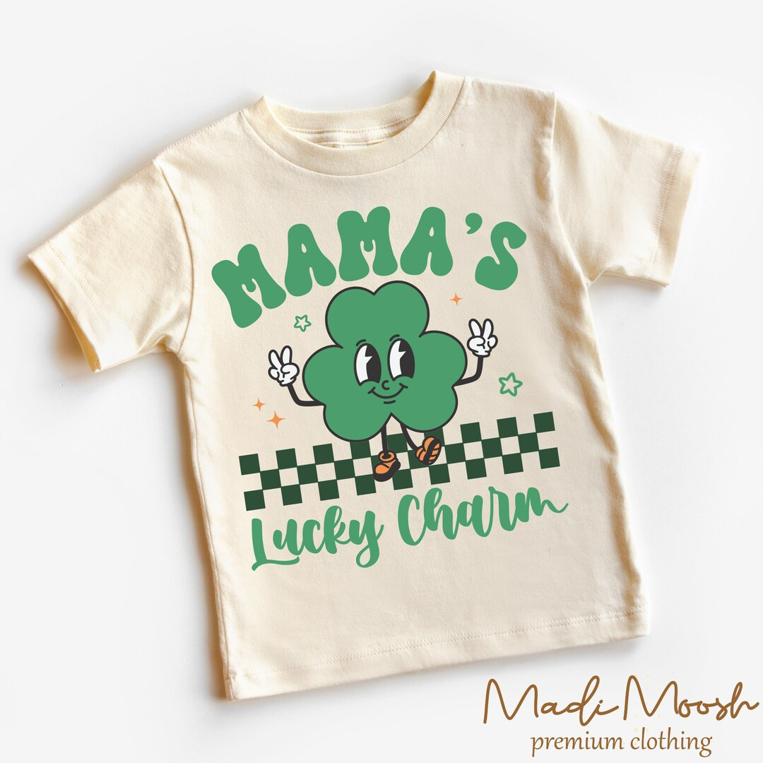 Mama's Lucky Charm Kids Shirt - St Patrick's Day Toddler Tee - Natural Kids Shirt | Etsy (US)