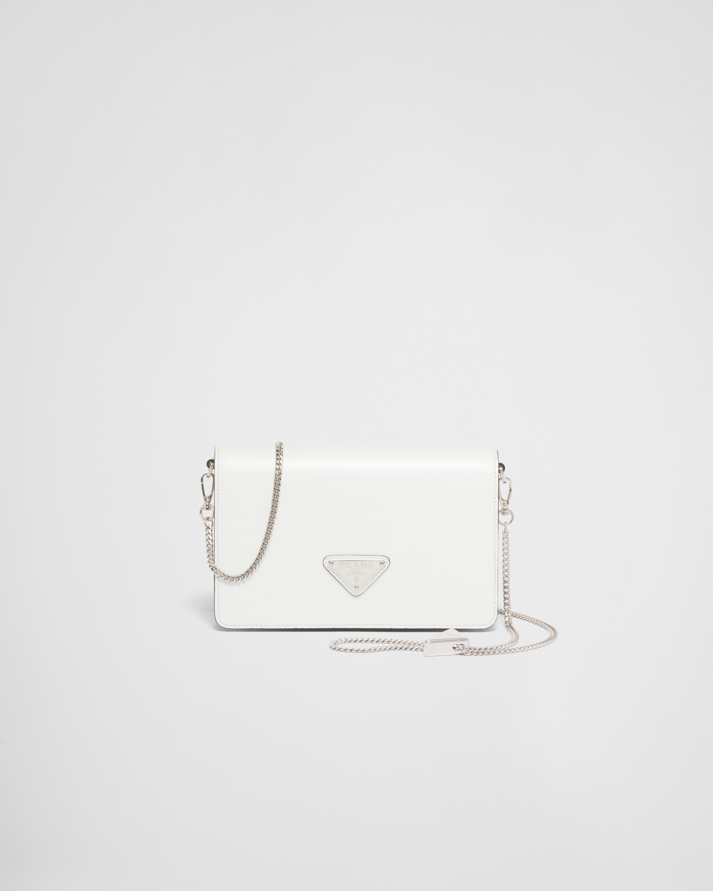 Brushed leather shoulder bag | Prada Spa US