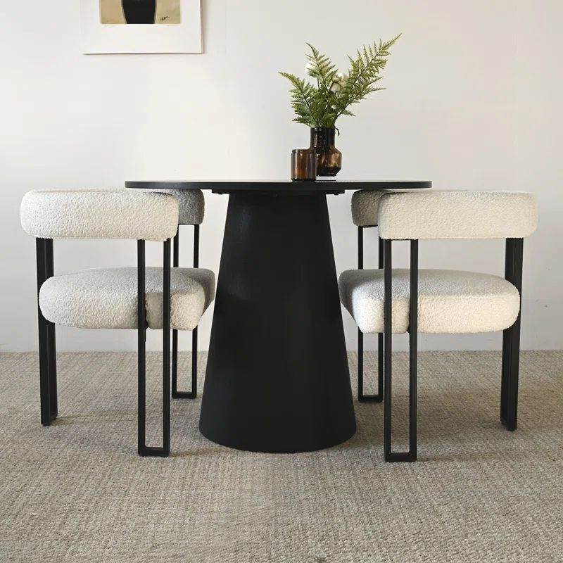 Hindorff Black Round Dining Table Sets | Wayfair North America