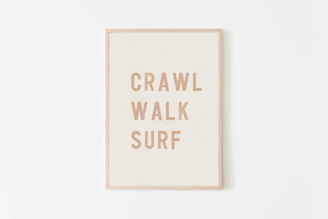 Crawl Walk Surf Print Surf Print Nursery Print Pink Print Girls Nursery Surf Nursery Ocean Child ... | Etsy (US)