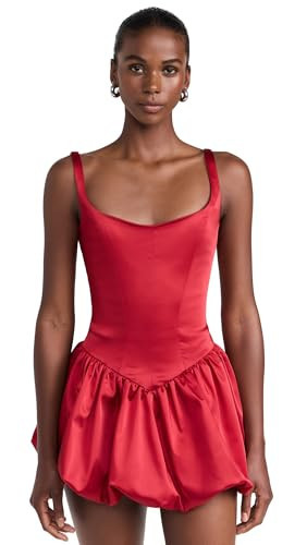 Amanda Uprichard Women's Bettina Skort Romper, Ruby, Red, XS | Amazon (US)