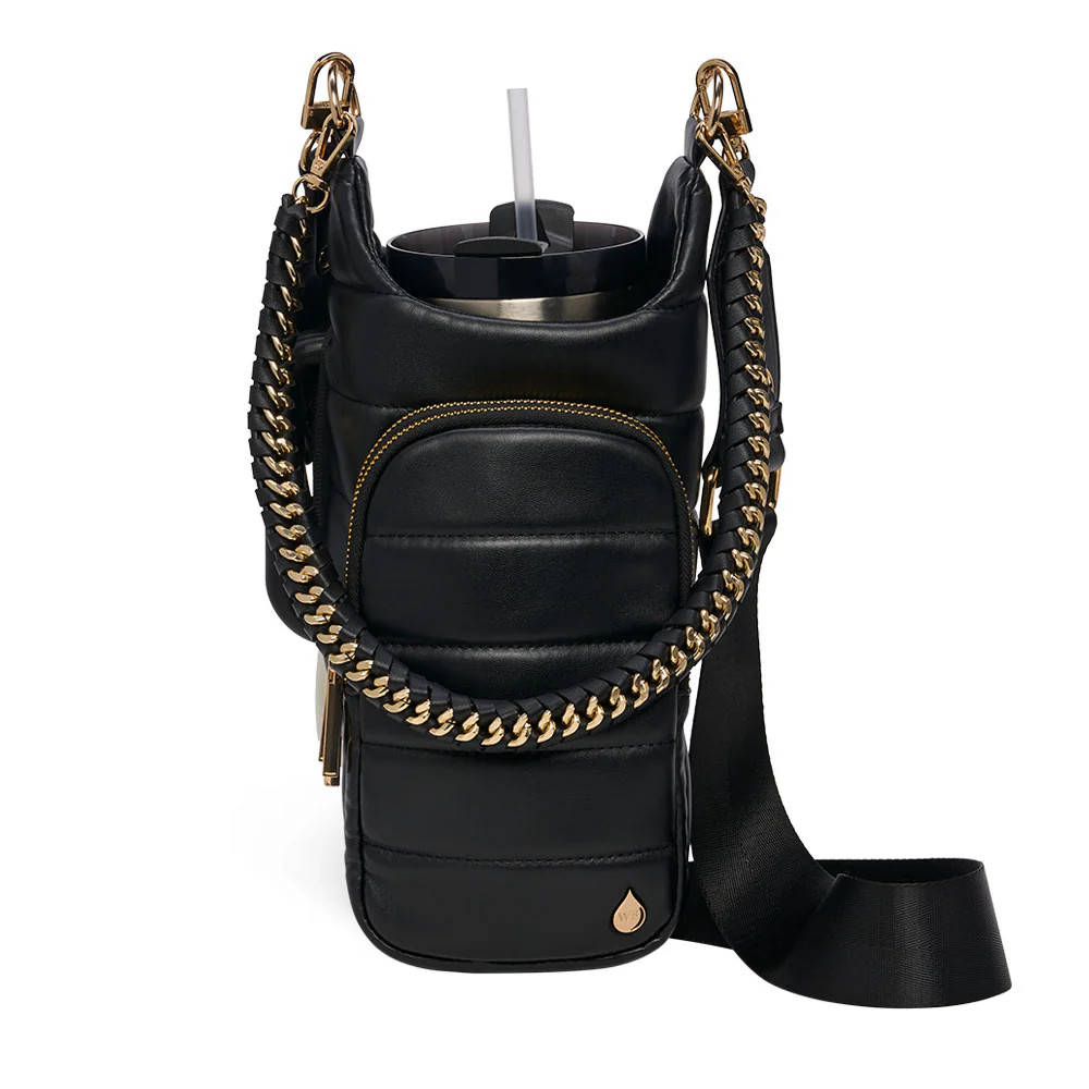 HydroBag® HANDLE™- Black Vegan Leather with Strap Bundle | WanderFull 