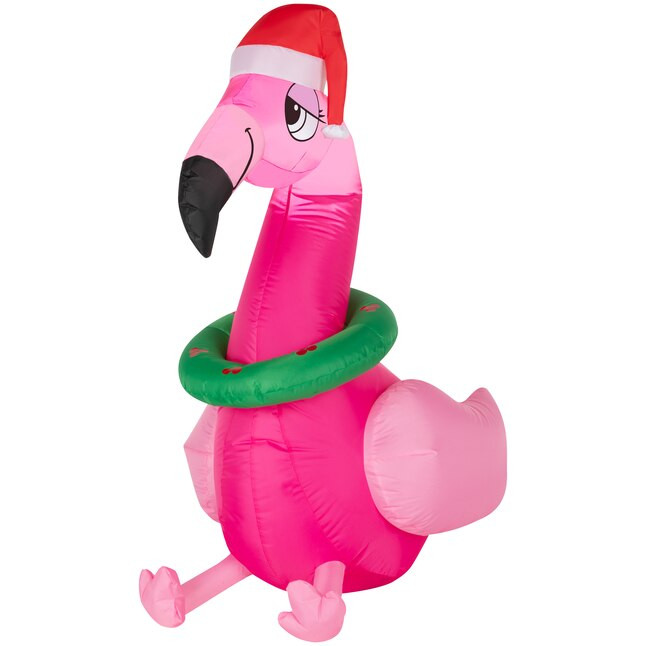 Holiday Living 3.5-ft Lighted Flamingo Christmas Inflatable Lowes.com | Lowe's