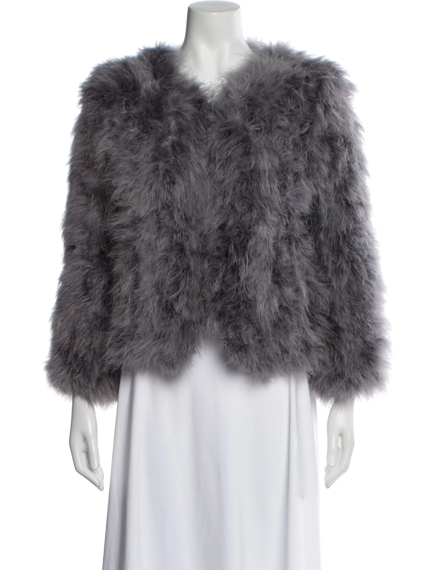 Pello Bello Ostrich Feather Down Jacket - Grey Jackets, Clothing - WPELB20170 | The RealReal | The RealReal