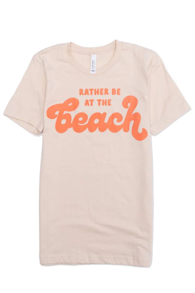 Rather Be At The Beach Cream Graphic Tee | The Pink Lily Boutique