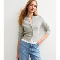 Women's Grey Compact Knit Crew Neck Cardigan New Look | New Look (UK)