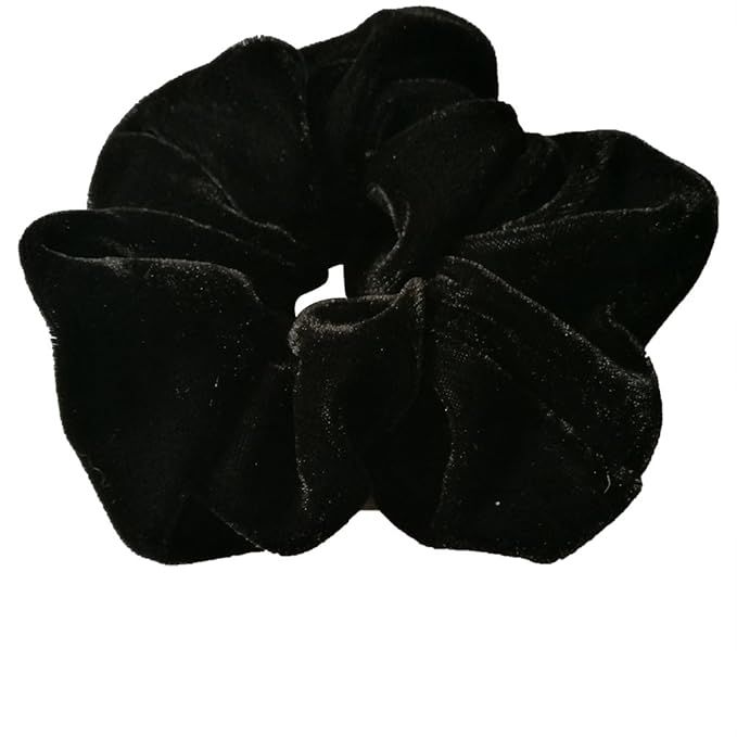 1 Pc Black Color Large Size Velvet Scrunchies for Women Hair Elastic Bands | Amazon (US)