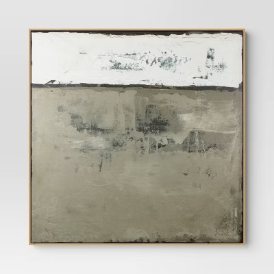 33"x33" Color Block Abstract Canvas Framed Art Neutrals - Threshold™ | Target