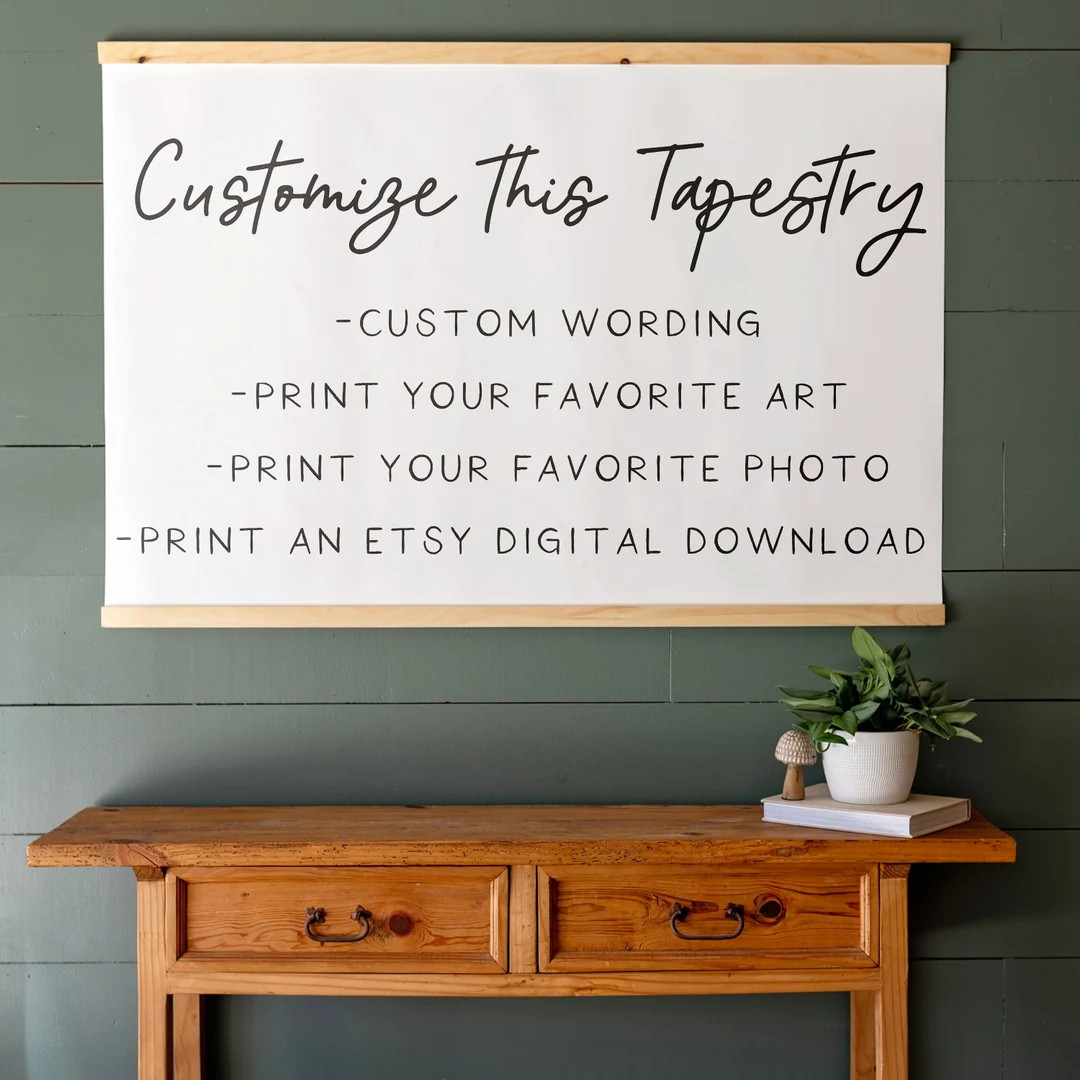 Custom Tapestry Wall Art With Personalized Quotes Custom Canvas Hanging Custom Oversized Wall Art... | Etsy (US)