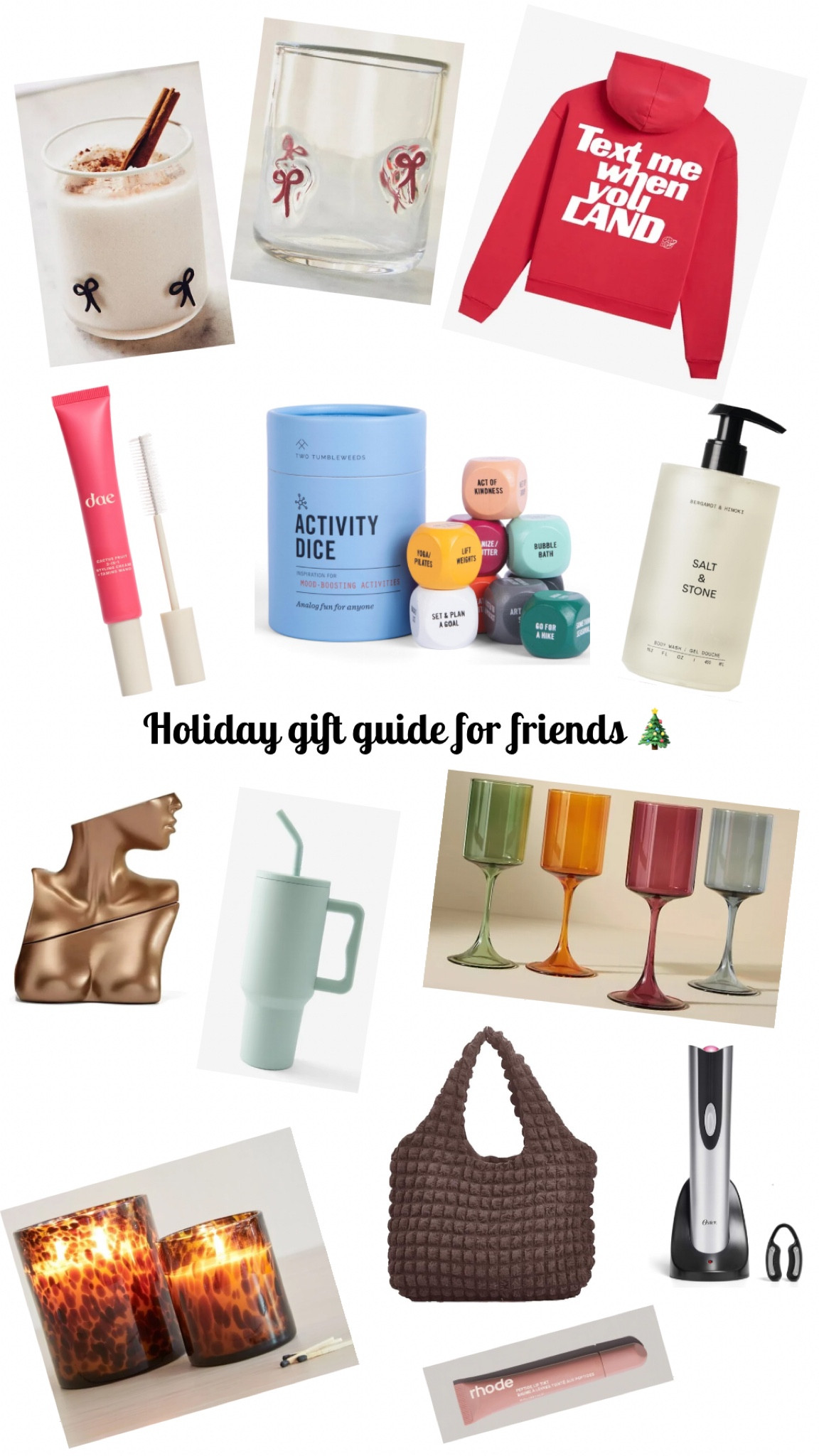 Holiday gift guide for friends 🎄
Not linked: Sweatshirt from Lonely Ghost

#holidaygiftguide #giftguideforfriends #christmaswishlist #christmasgiftguide #holidaygiftguide #wishlistideas #giftideas 

#LTKGiftGuide #LTKHoliday #LTKSeasonal