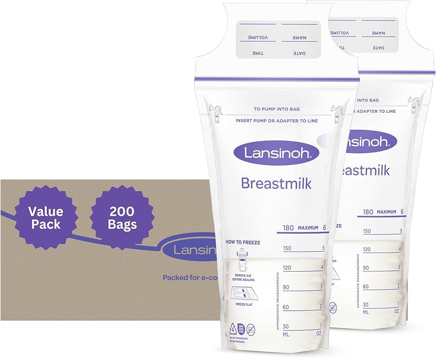 Lansinoh Breastmilk Storage Bags, 200 Count Value Pack, Easy to Use Breast Milk Storage Bags for ... | Amazon (US)