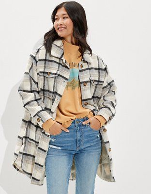 AE Oversized Plaid Shacket | American Eagle Outfitters (US & CA)