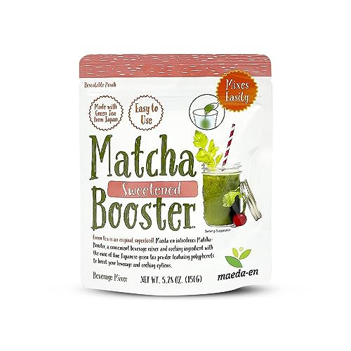 MAEDA-EN Matcha Booster Sweetened Green Tea Powder 80g Japanese Origin Resealable Pouch for Latte Smoothies and Baking 27142 1pk | Amazon (US)