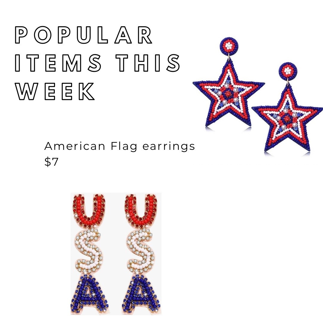 $7! I have the USA  dangle earrings and I love them. There are more styles and these make a fun gift. 


#under10 #amazon #fourthofjuly #july4th 

#LTKOver40 #LTKU