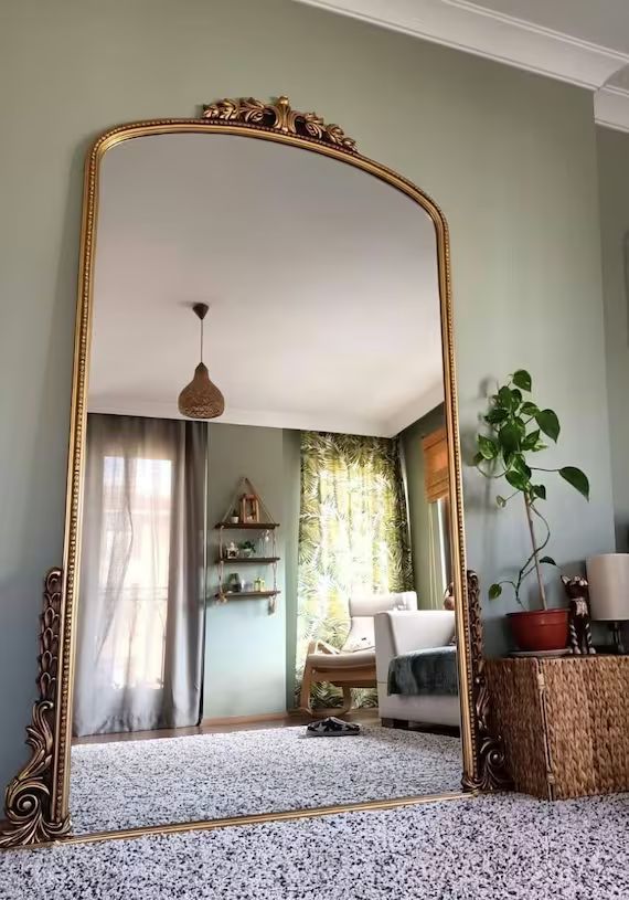 Diana Full Length Oversize Wall Mirror Decorative Mirror - Gold Leaf Mirror - Baroque Mirror Ital... | Etsy (US)
