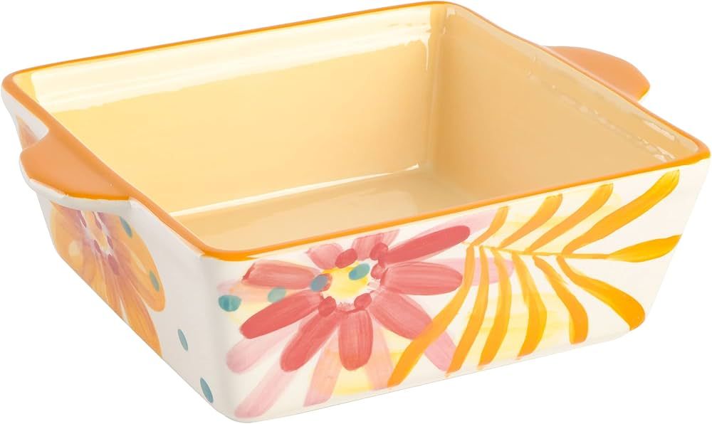 SPICE BY TIA MOWRY Goji Blossom Square Hand-Painted Ceramic Bakeware, 1-Piece | Amazon (US)