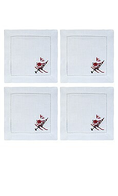 Skiing Santa Cocktail Napkins Set Of 4
                    
                    Chefanie | Revolve Clothing (Global)