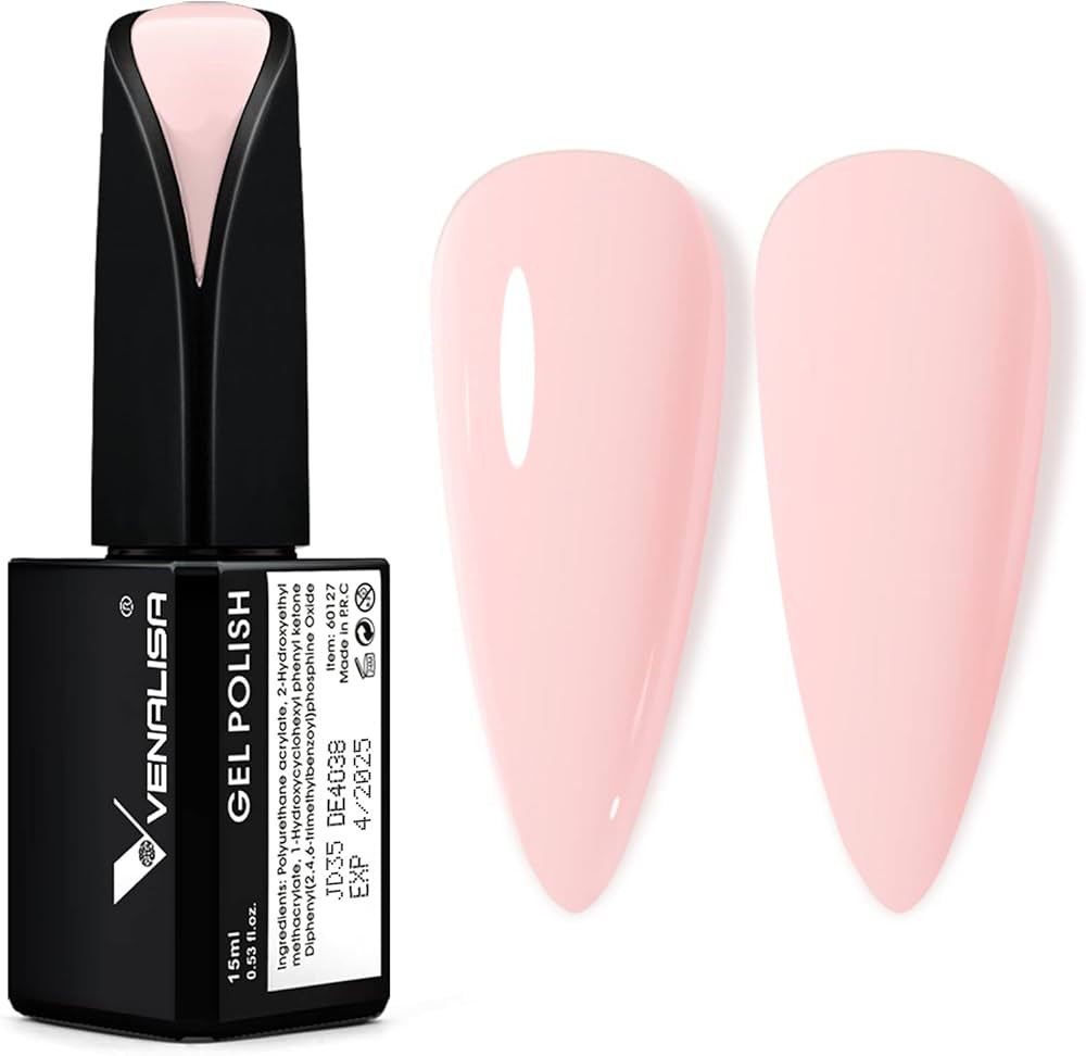 VENALISA Gel Nail Polish, 1 Pcs 15ml Nude Baby Pink Color Spring Summer Soak Off UV LED Light Pin... | Amazon (US)