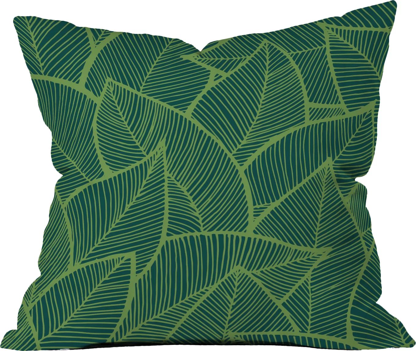 Lime Green Leaves Outdoor Throw Pillow | Wayfair North America