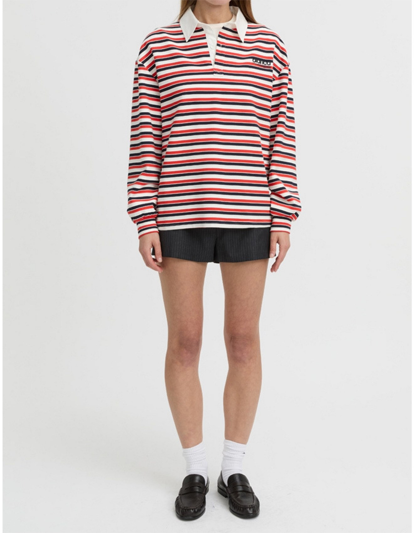 Ellie Polo Top Red Stripes | David Jones (Australia & New Zealand)