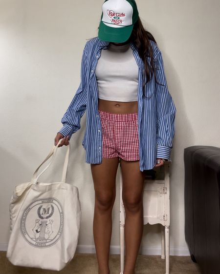 eclectic grandpa aesthetic outfit 🍒⛳️💓 hat is from Pasta Confidential! I linked some similar options here xx

eclectic grandpa style, beach fashion, comfy outfit, cozy spring outfit, cozy beach outfit, button up outfit, checkered boxers outfit, boxers outfit, striped button up outfit, striped button down outfit, tote bag outfit, trucker hat outfit, aesthetic summer style, aesthetic summer fashion, summer fashion trends 

#LTKStyleTip