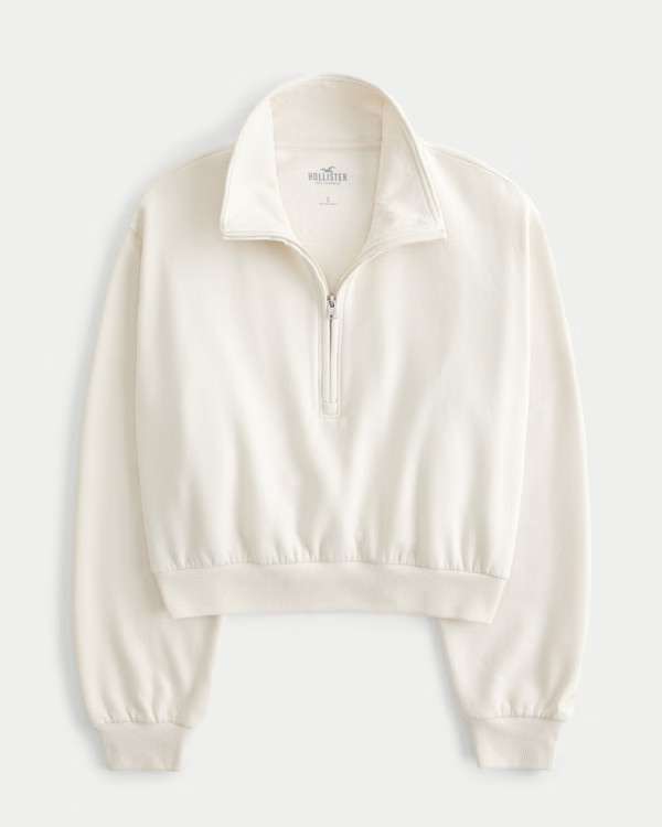 Hollister Feel Good Fleece Mini Half-Zip Sweatshirt | Hollister (US)
