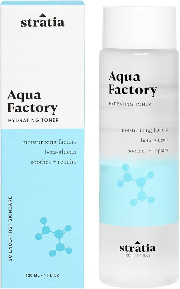 Stratia Aqua Factory Hydrating Toner with Beta Glucan, 7 Moisturizing Factors & Peptides for Barr... | Amazon (US)