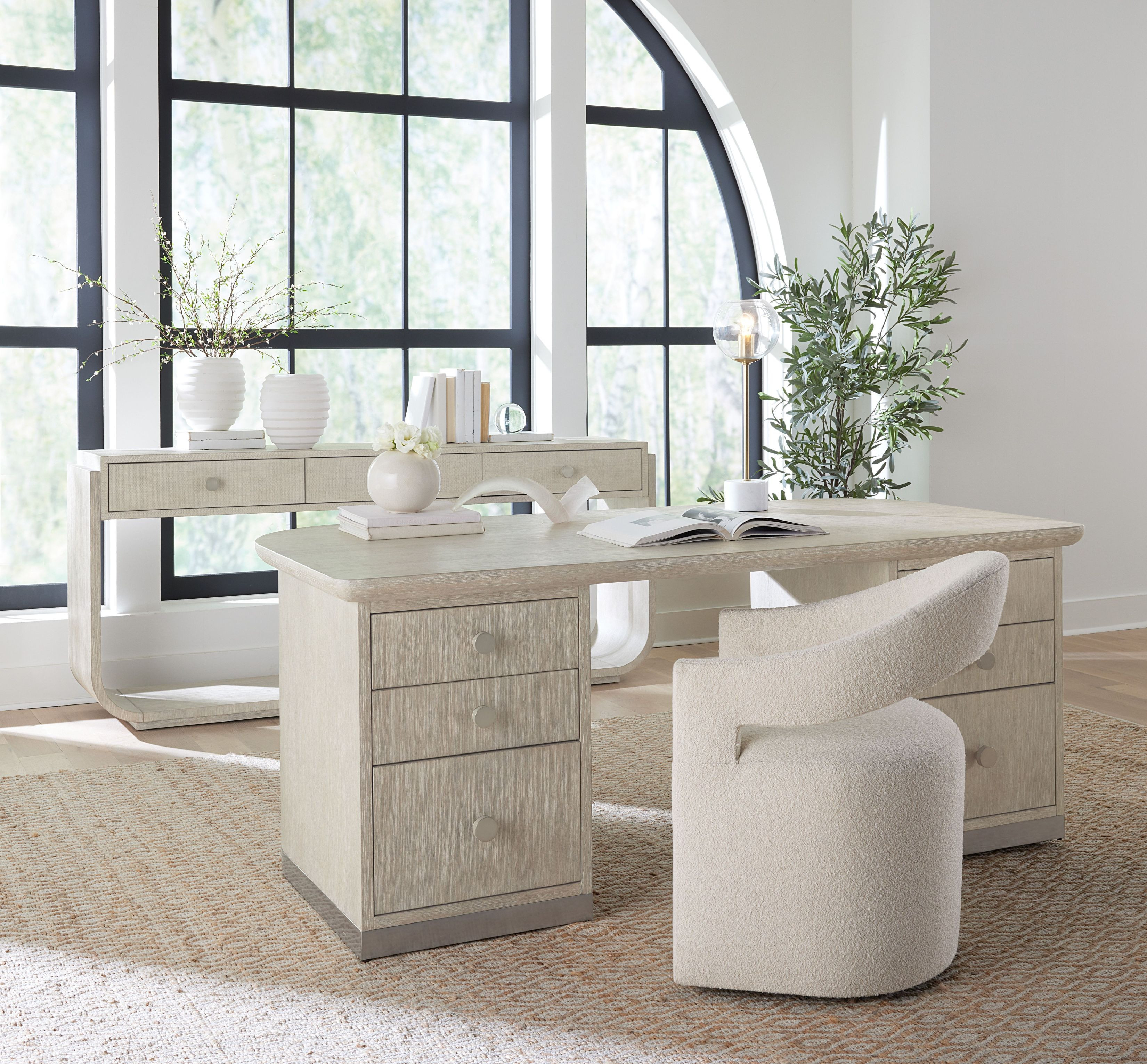 Modern Mood Executive Home Office Set In Light Wood | 1stopbedrooms