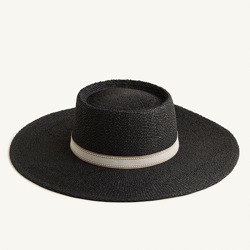 Contoured-crown straw boater hat | J.Crew US