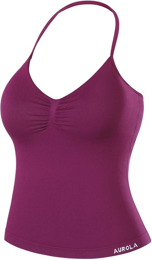 AUROLA Influence Longline Strappy Workout Halter Tops for Women,Removable Cups Padded Bras Impact... | Amazon (US)