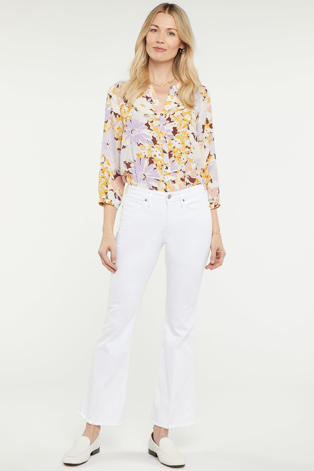 Ava Flared Ankle Jeans - Optic White | NYDJ