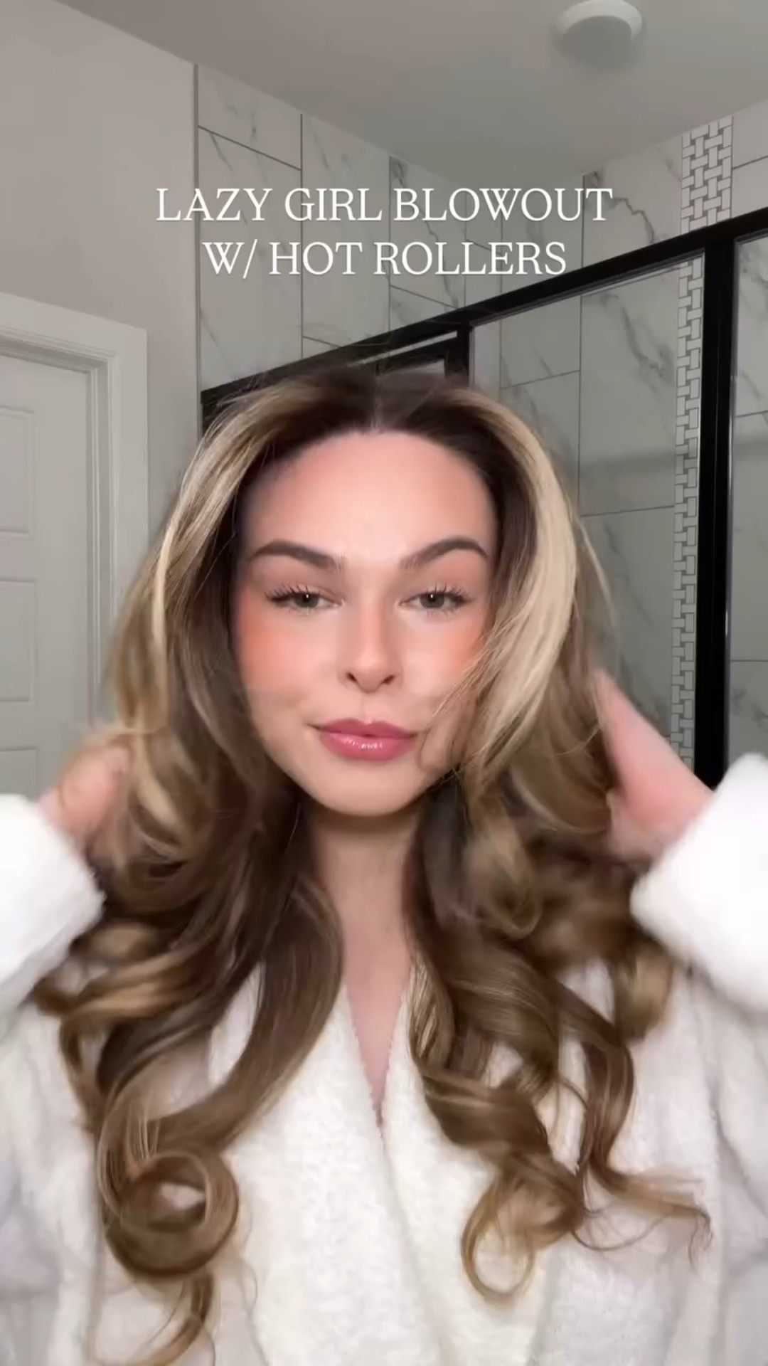 my fav blowout method 🤍 comment SHOP and I’ll send you the 🔗 to my favorite $30 hot rollers I use! #hairtutorial #blowout #hotrollers