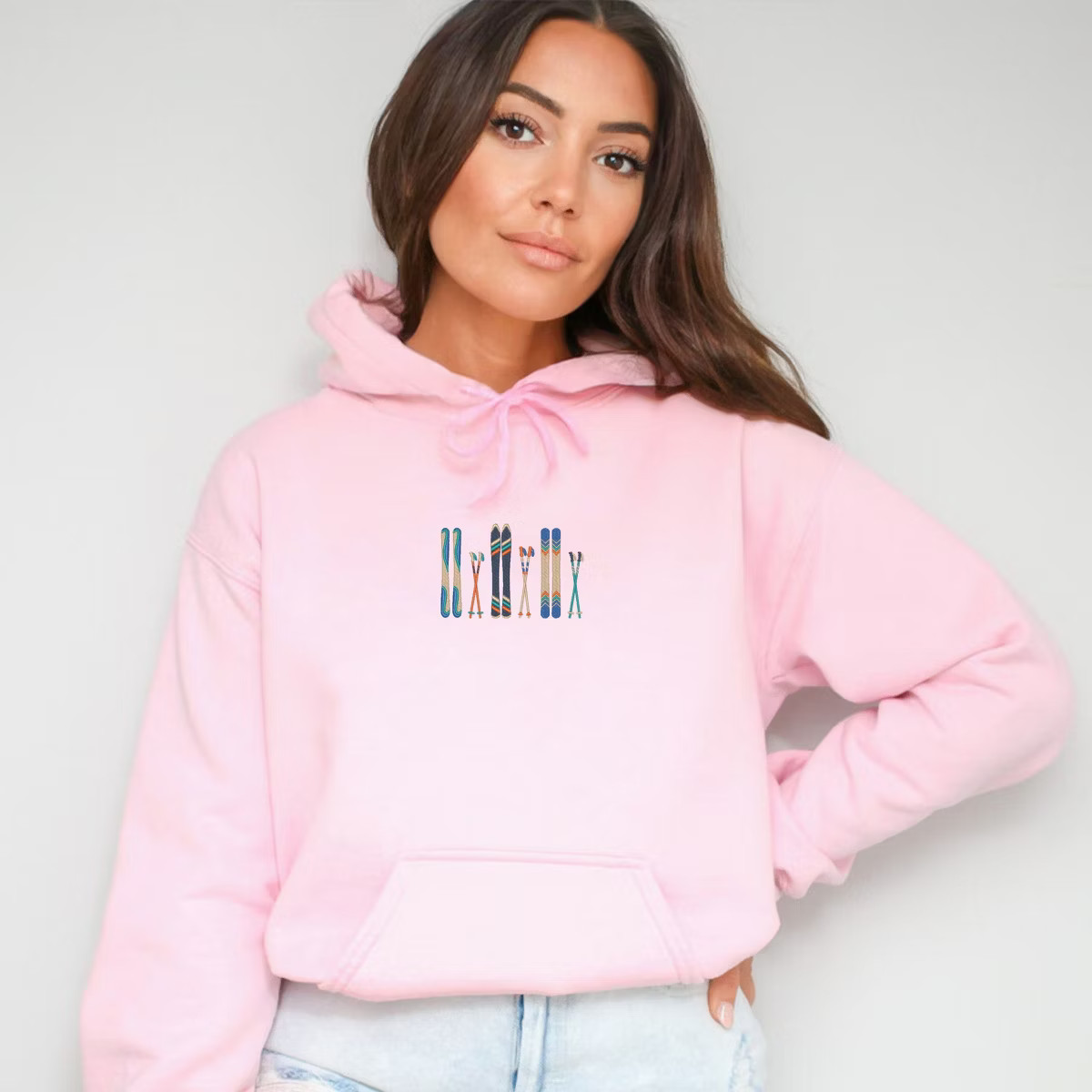 Embroidered Skis - Women's Graphic Hoodie | Target