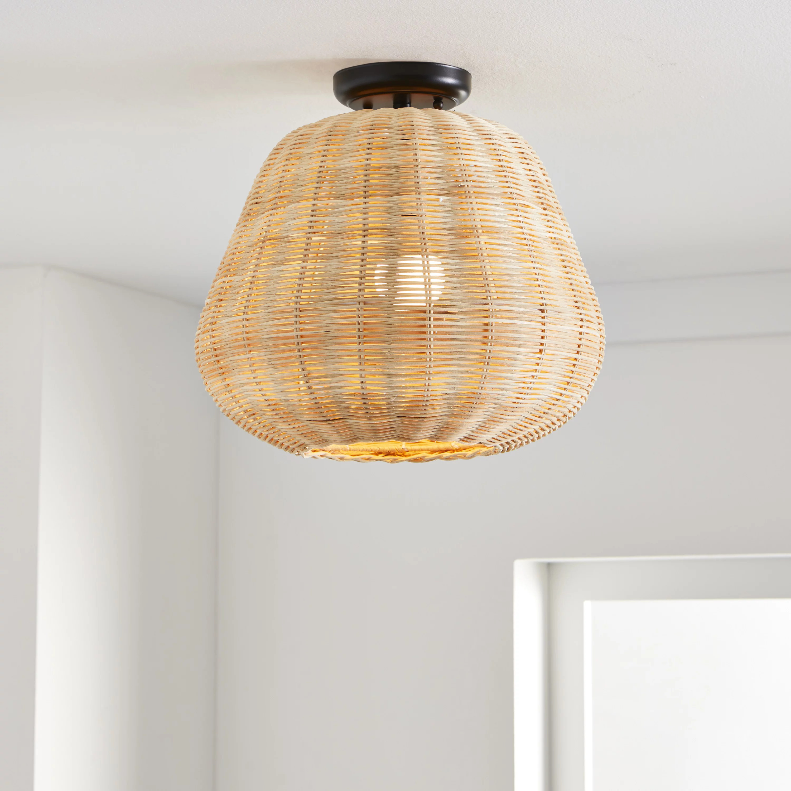 Better Homes & Gardens Nature Woven Semi Flushmount Ceiling Light, 1 A19 Soft White, Medium Base,... | Walmart (US)