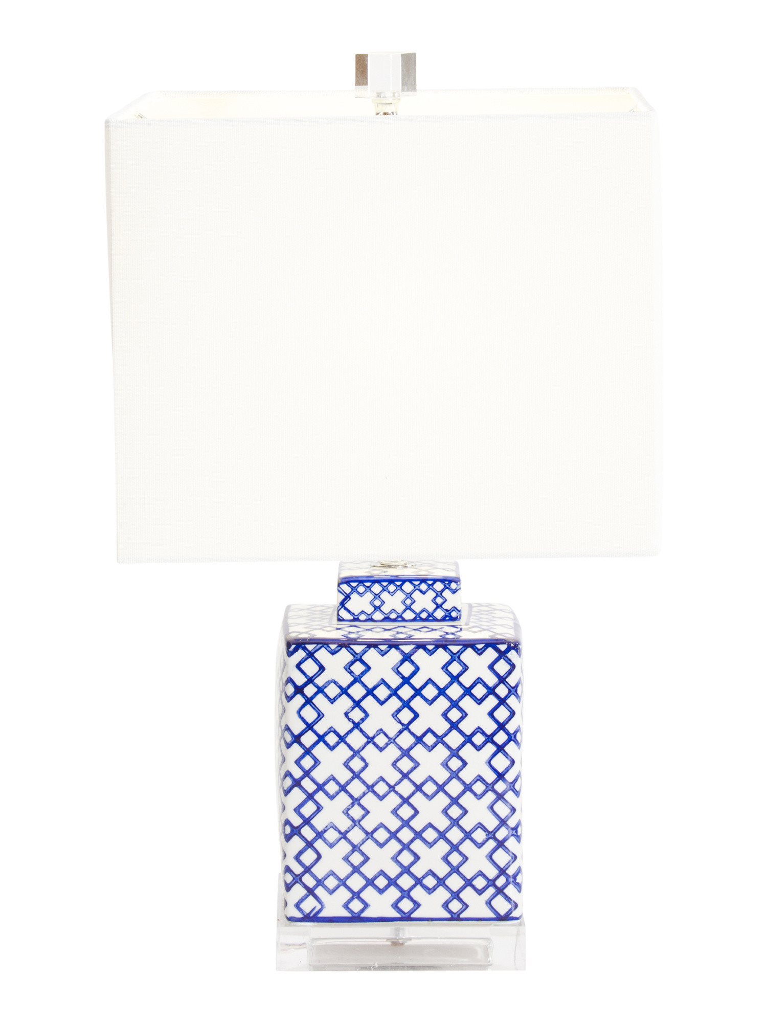 20in Fretwork Ceramic Acrylic Square Lamp | TJ Maxx