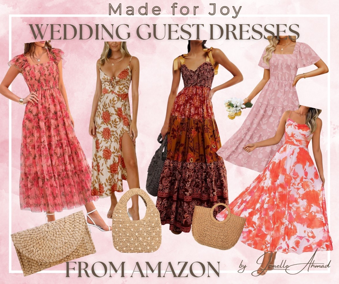 Perfect wedding guest dresses for everyone! Feeling the pop of coral in spring right now and loving the straw bags! All linked from Amazon!

#LTKWedding #LTKStyleTip #LTKSaleAlert