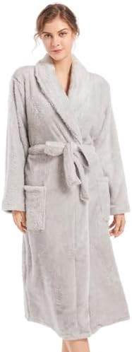 Inner Wish Womens Plush Fleece Robe, Cozy Warm Bathrobe Fuzzy Female Spa Robe With Pockets | Amazon (US)