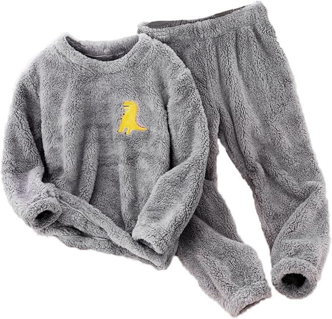 Toddler Boys Girls Fleece Pajama Set Winter Warm Plush Tops+Pants Outfits Sleepwear Soft Comfy 2 ... | Amazon (US)