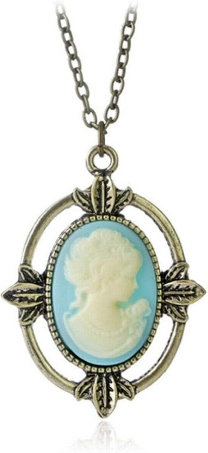 KAGSTRRMTA Katherine Cameo Necklace Pendant bronze cameo Necklace Elena necklace | Amazon (US)