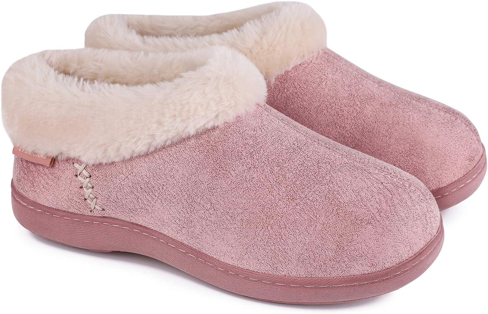 EverFoams Women's Suede Fuzzy Plush Lined Slippers with Cozy Memory Foam | Amazon (UK)