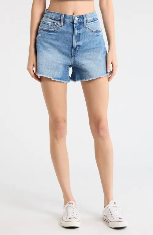 DAZE The Knockout High Waist Denim Shorts in Alter Ego at Nordstrom, Size 27 | Nordstrom