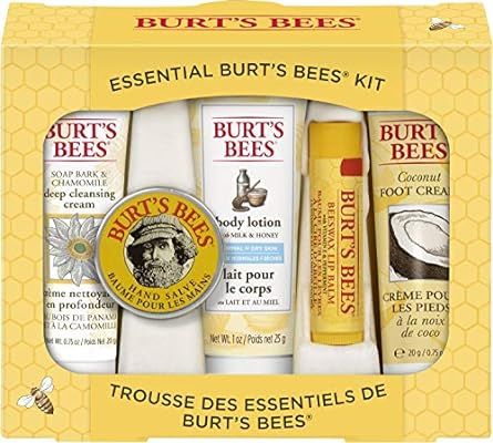 Burt's Bees Essential Gift Set, 5 Travel Size Products - Deep Cleansing Cream, Hand Salve, Body L... | Amazon (US)